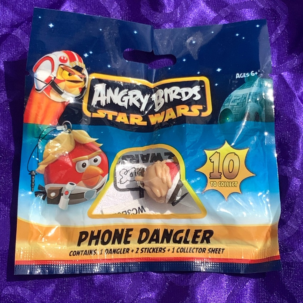 Angry Birds Luke Skywalker Star Wars Cell Phone Hanger plug on sound